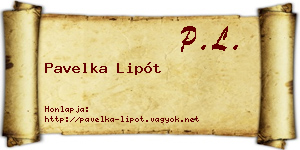 Pavelka Lipót névjegykártya